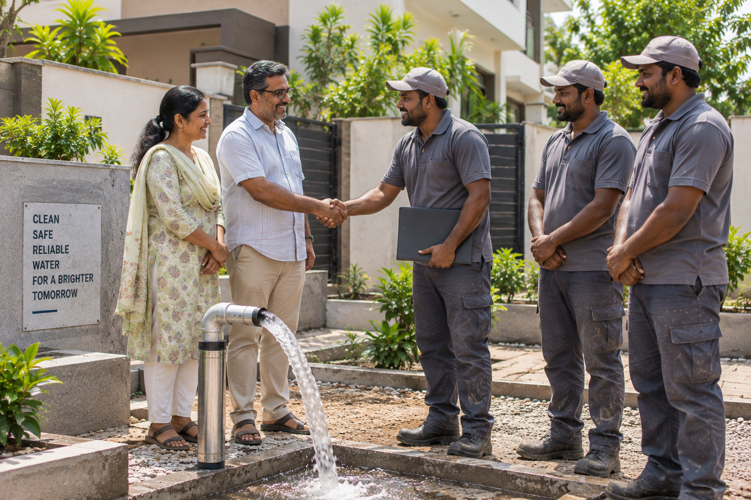 Completed borewell handover